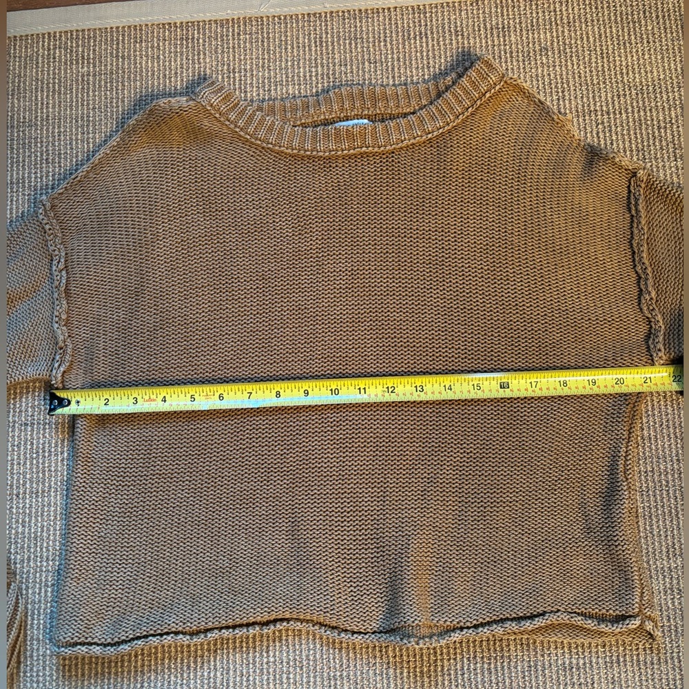 Women's Tan American Eagle Sweater Size Medium 100%Cotton - Picture 5 of 8